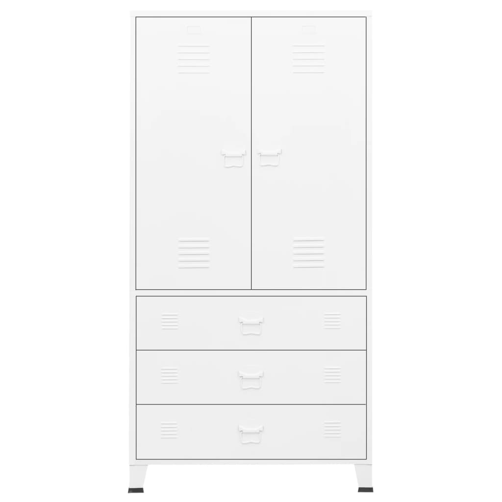 Industrial Wardrobe White 90x50x180 cm Metal