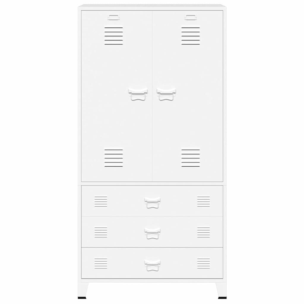 Industrial Wardrobe White 90x50x180 cm Metal
