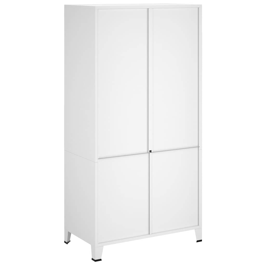 Industrial Wardrobe White 90x50x180 cm Metal