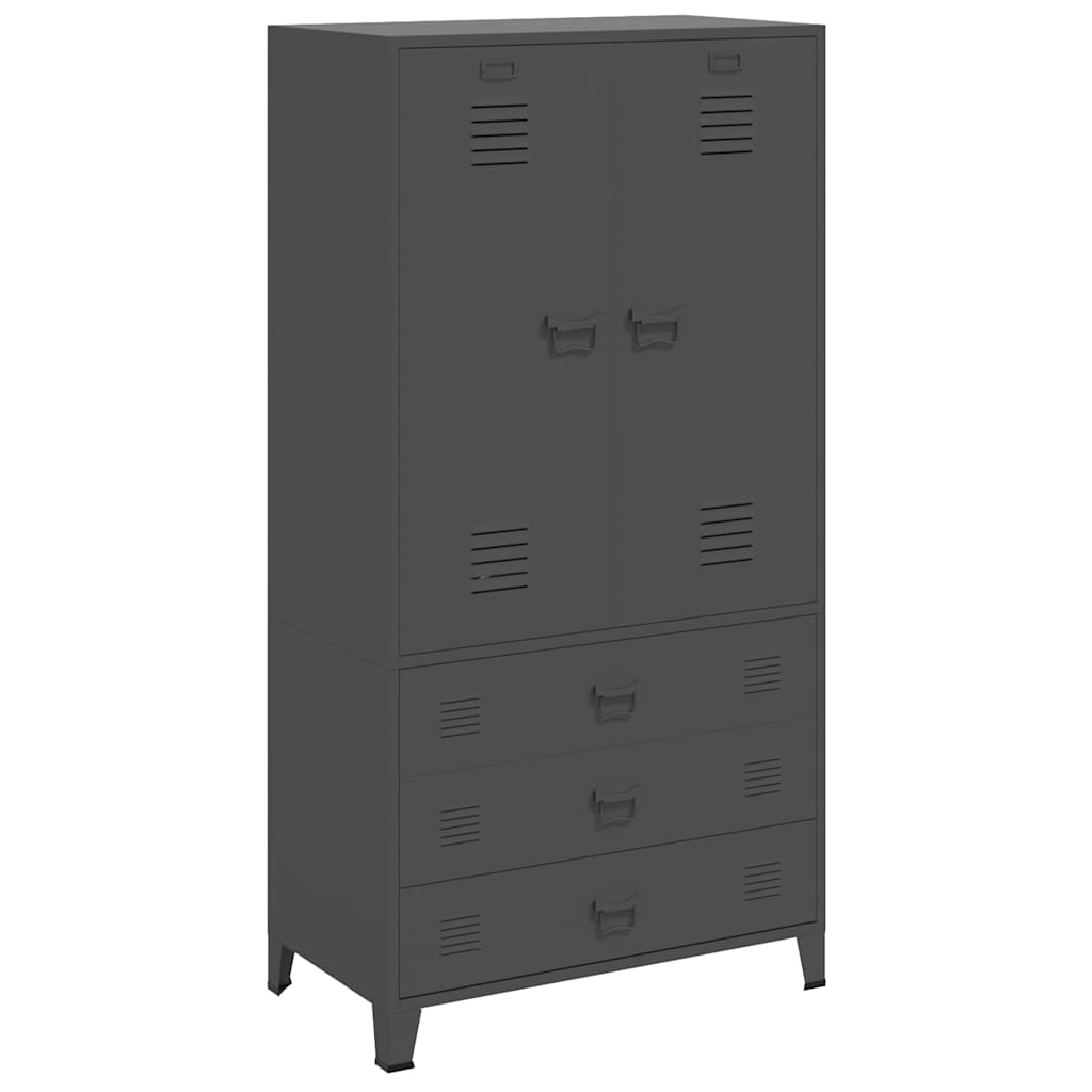 Industrial Wardrobe Anthracite 90x50x180 cm Metal