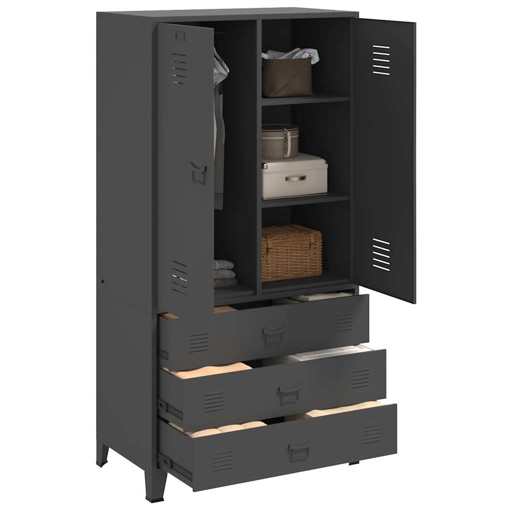 Industrial Wardrobe Anthracite 90x50x180 cm Metal