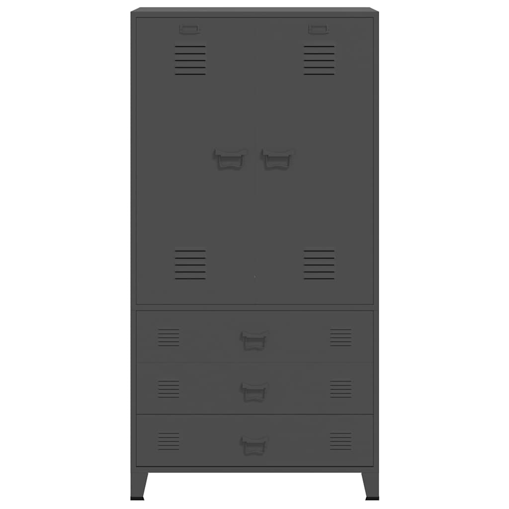 Industrial Wardrobe Anthracite 90x50x180 cm Metal