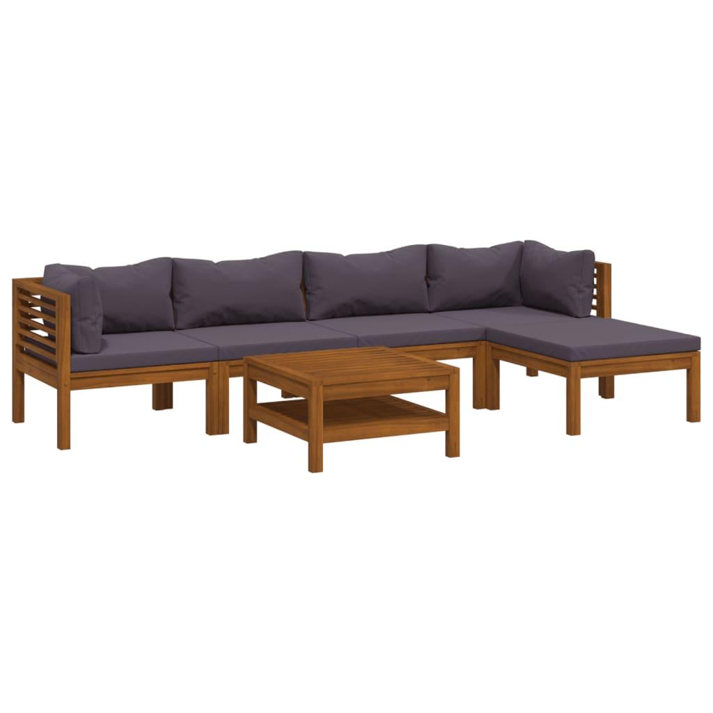 7 Piece Garden Lounge Set with Cushion Solid Acacia Wood