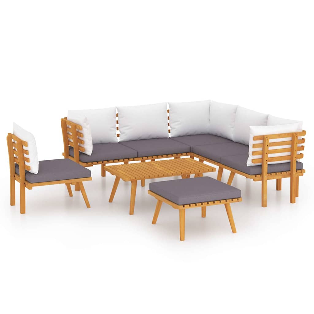 8 Piece Garden Lounge Set with Cushions Solid Wood Acacia