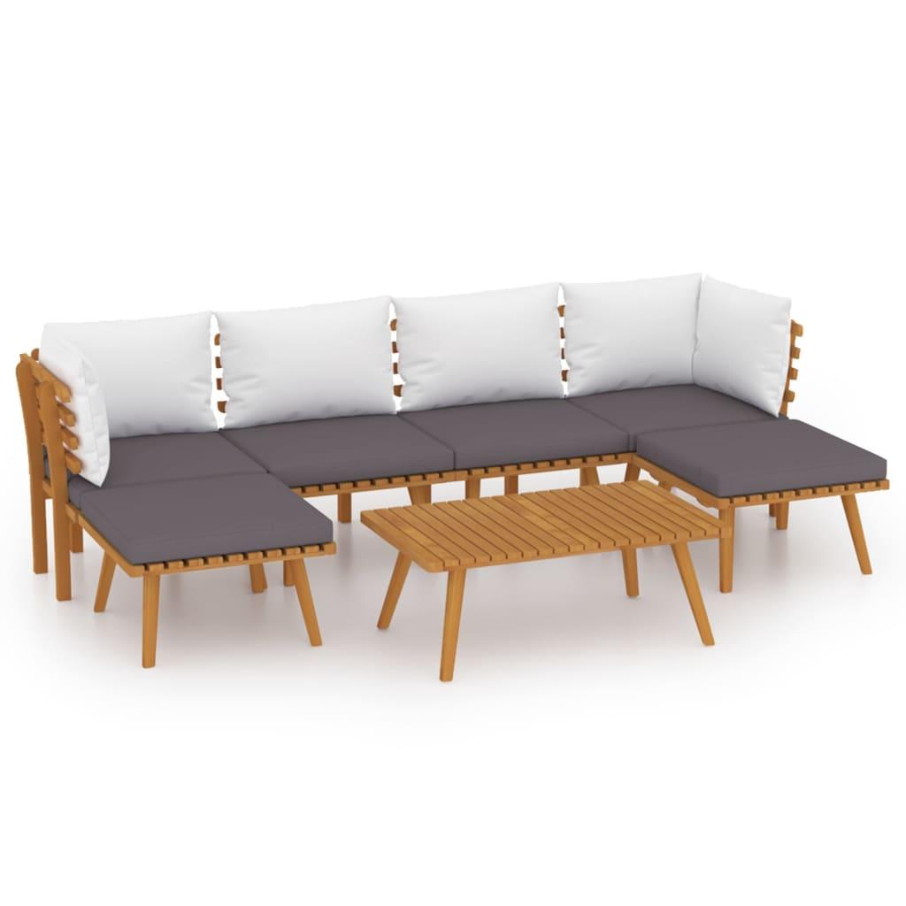 7 Piece Garden Lounge Set with Cushions Solid Wood Acacia
