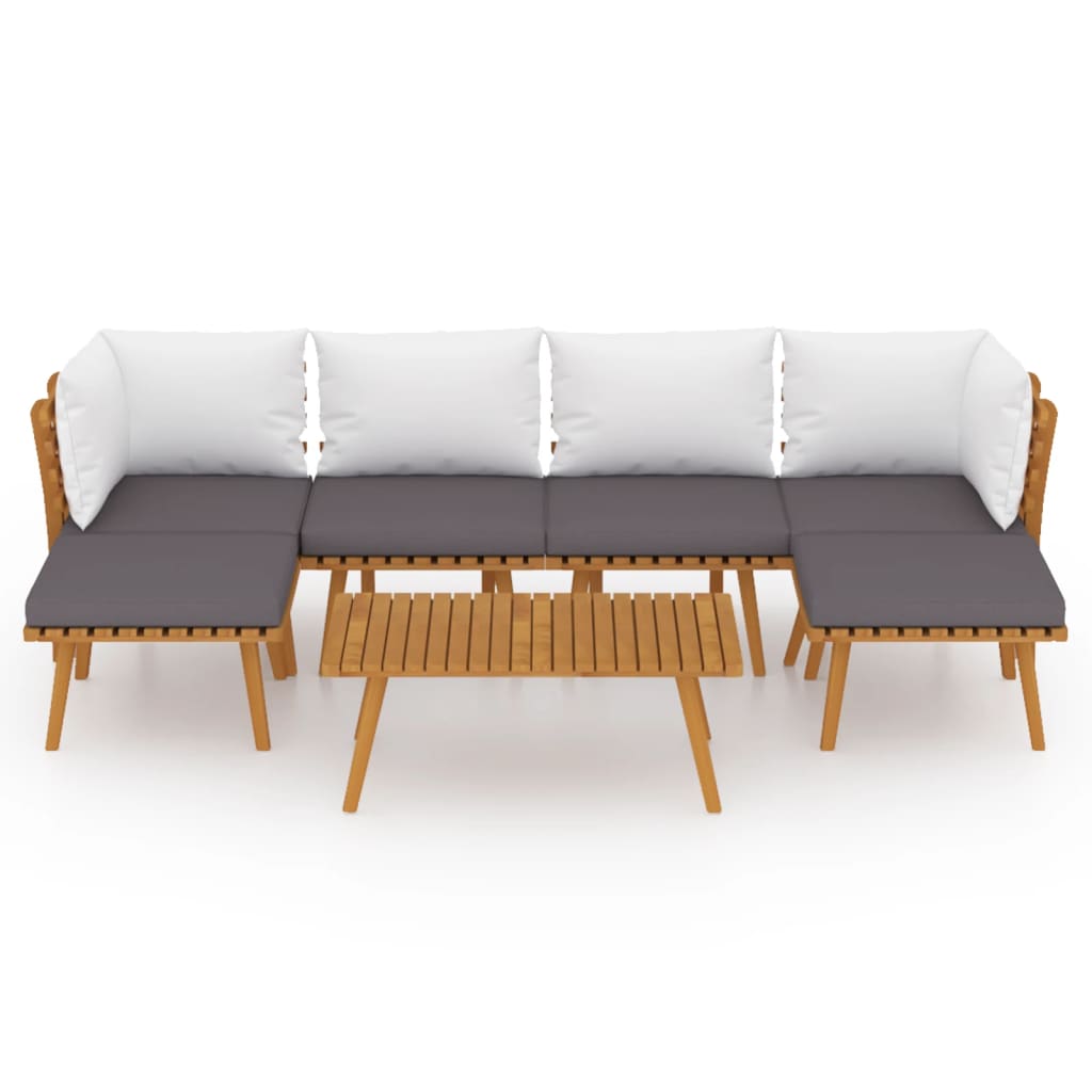 7 Piece Garden Lounge Set with Cushions Solid Wood Acacia