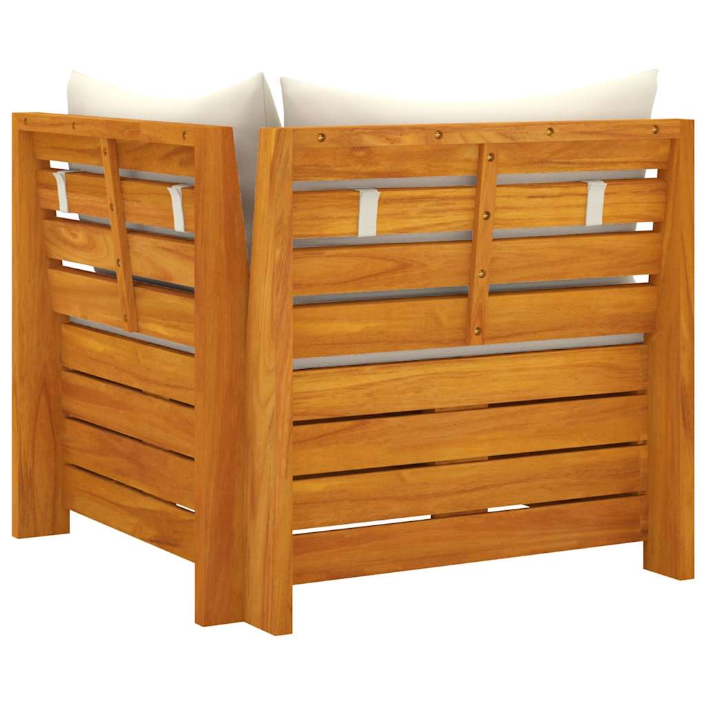 2-Seater Garden Sofa with Cushions Solid Acacia Wood