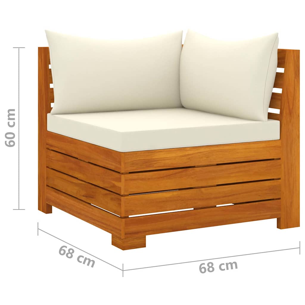 2-Seater Garden Sofa with Cushions Solid Acacia Wood