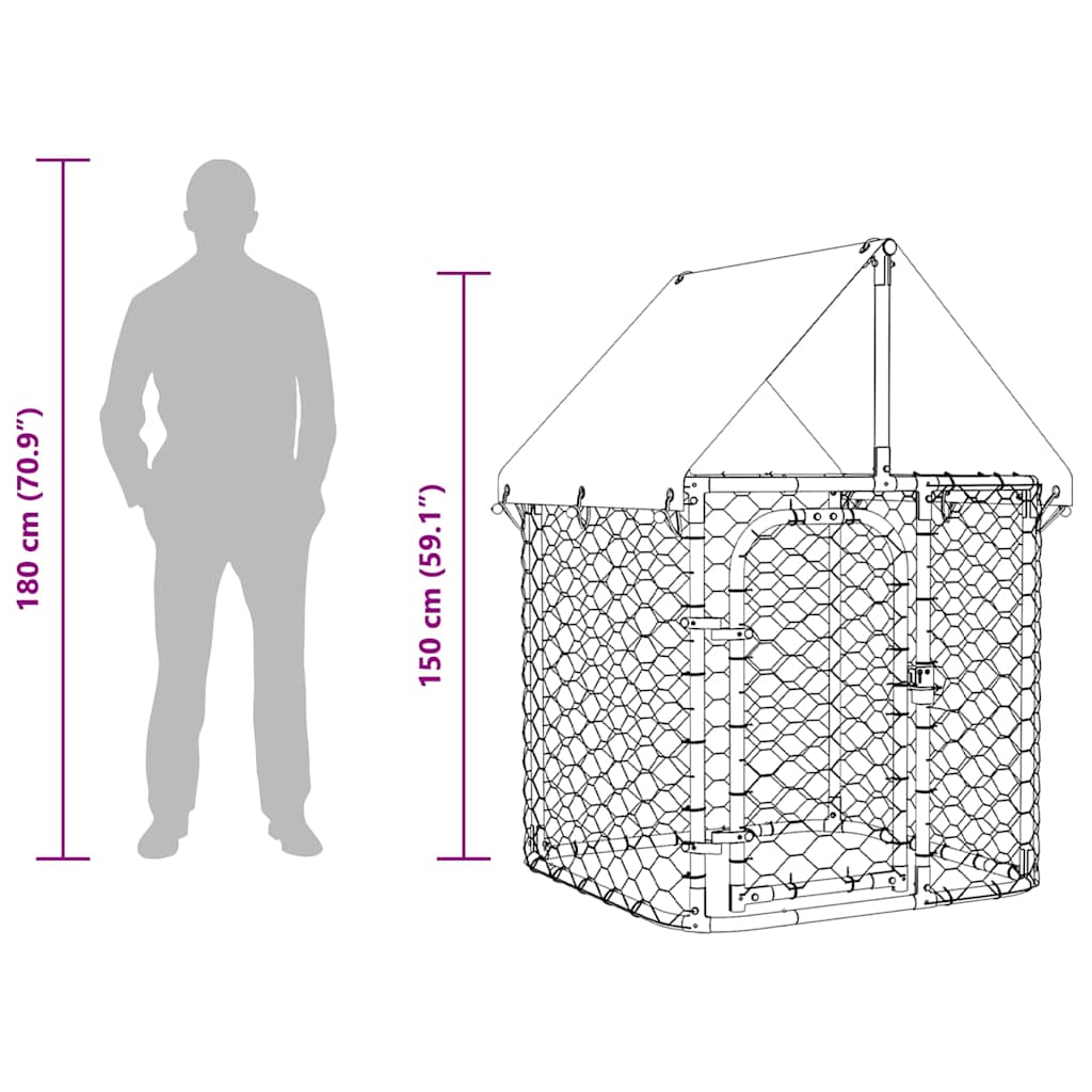 Outdoor Dog Kennel with Roof 100x100x150 cm