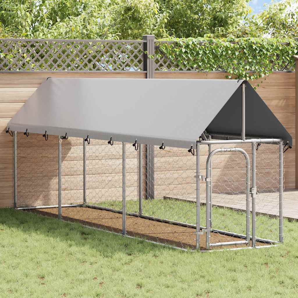 Outdoor Dog Kennel with Roof 400x100x150 cm