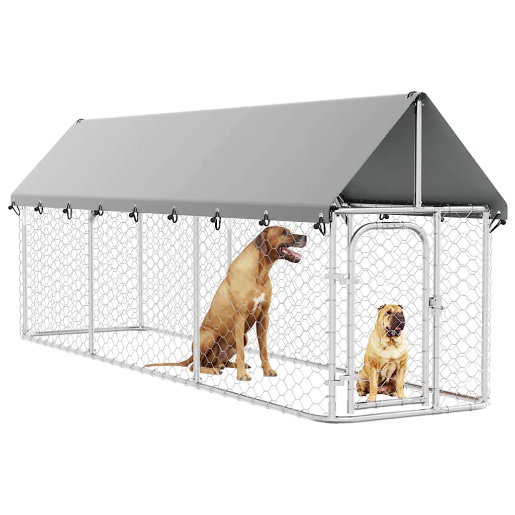 Outdoor Dog Kennel with Roof 400x100x150 cm