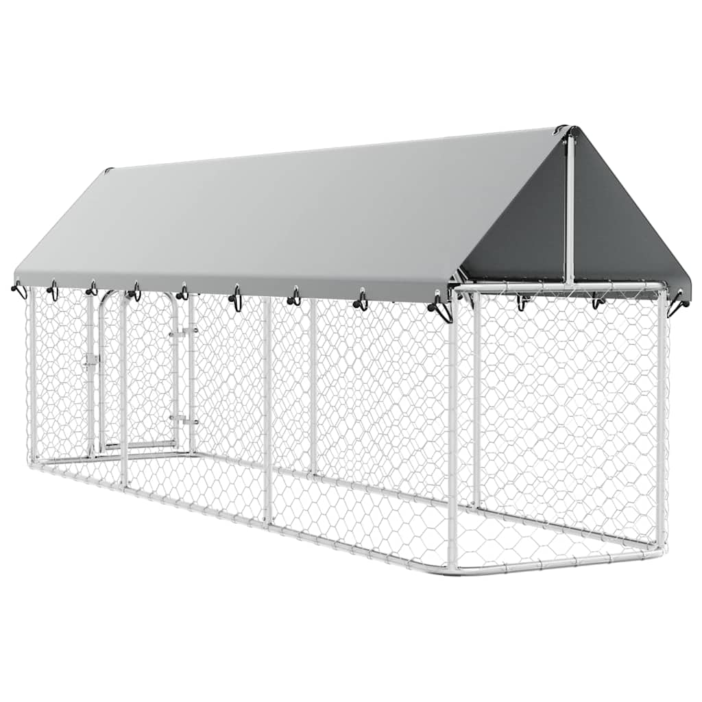 Outdoor Dog Kennel with Roof 400x100x150 cm