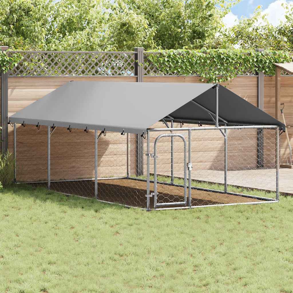 Outdoor Dog Kennel with Roof 400x200x150 cm
