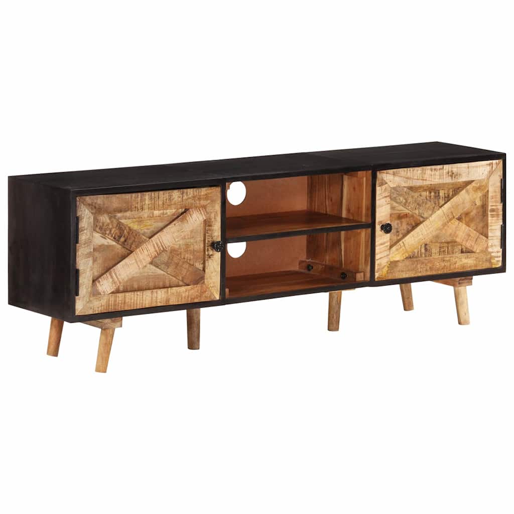 TV Cabinet 140x30x46 cm Rough Mango Wood and Solid Wood Acacia
