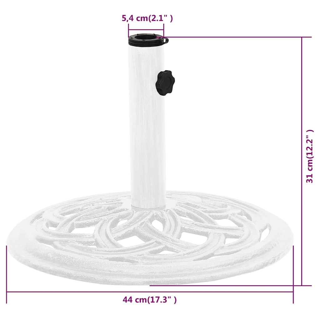 Umbrella Base White 44x44x31 cm Cast Iron