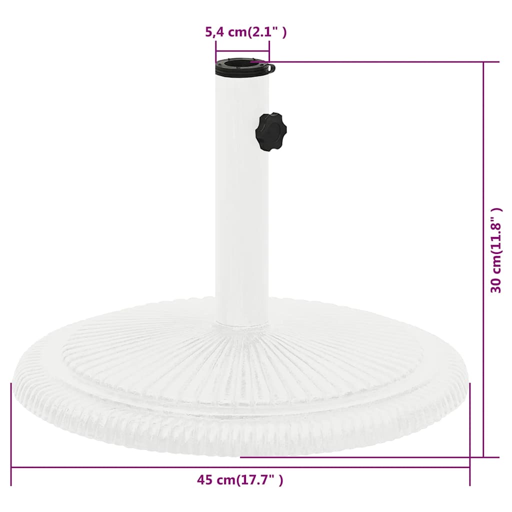 Umbrella Base White 45x45x30 cm Cast Iron