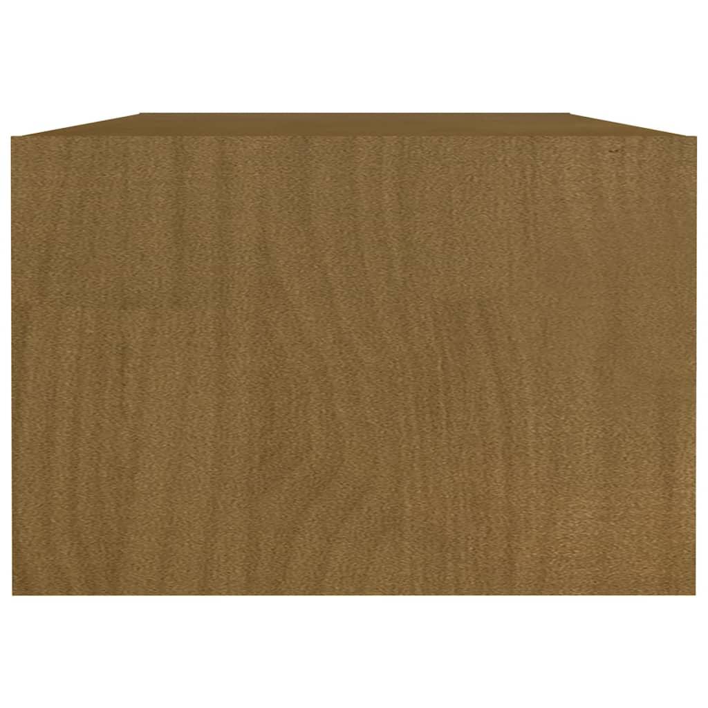 Coffee Table Honey Brown 110x50x34 cm Solid Pinewood