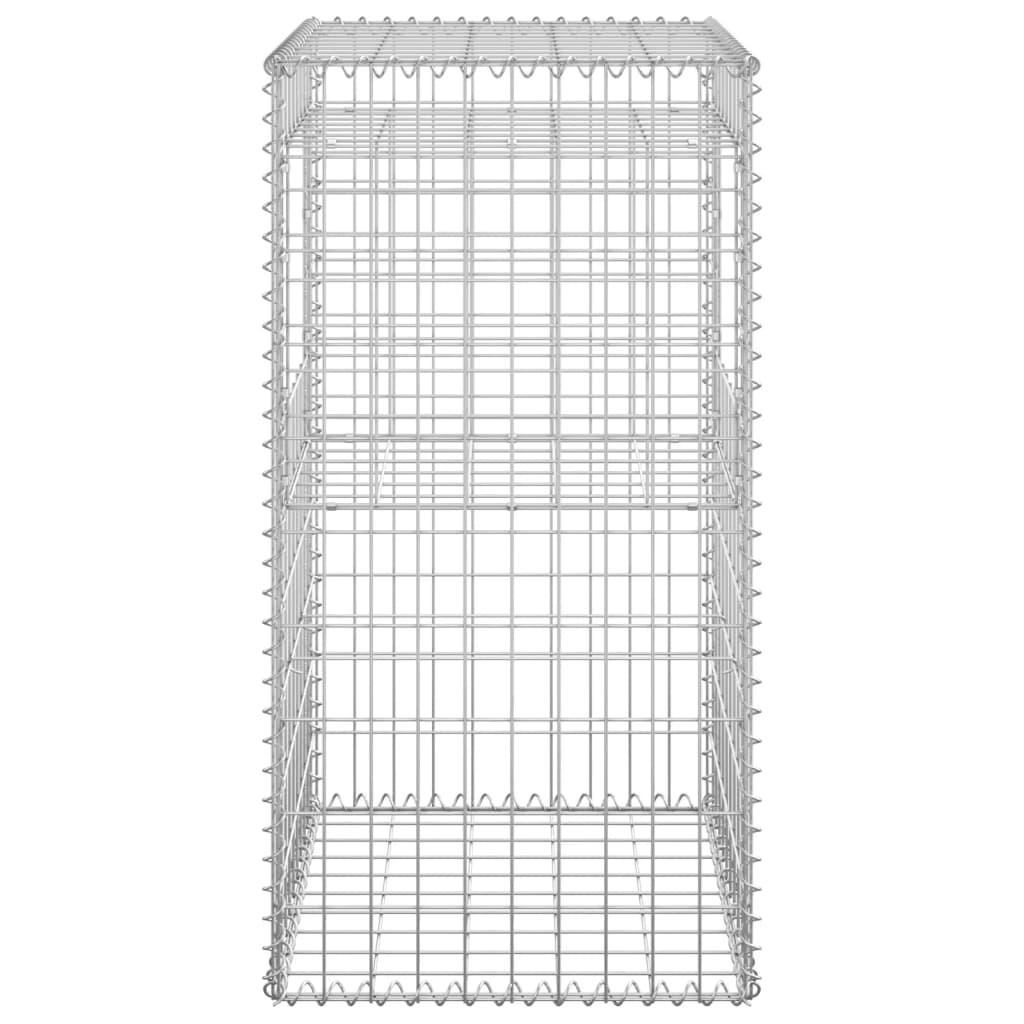 Gabion Basket Posts 2 pcs 50x50x100 cm Iron