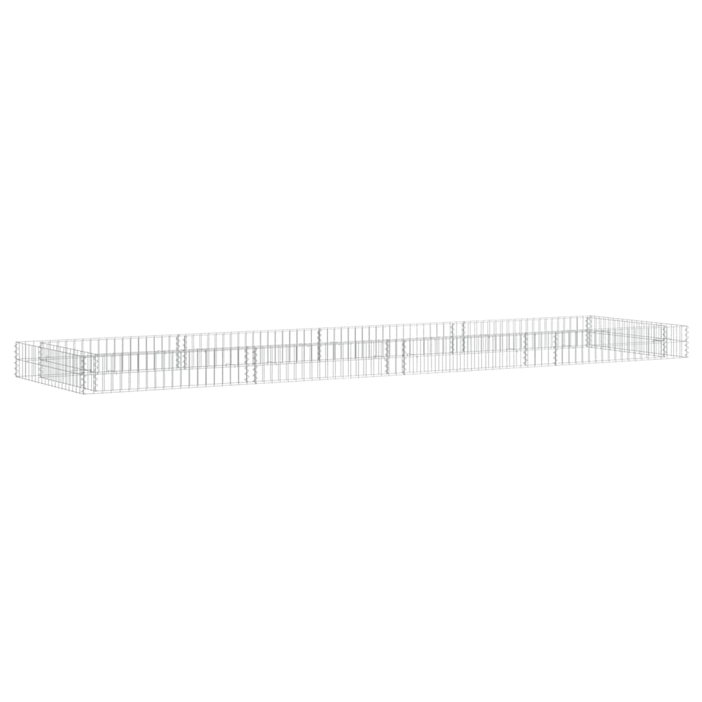 Gabion Raised Bed Galvanised Steel 400x100x20 cm