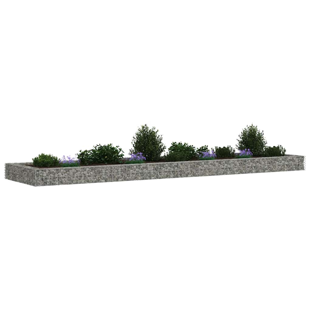 Gabion Raised Bed Galvanised Steel 400x100x20 cm