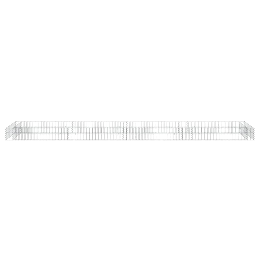 Gabion Raised Bed Galvanised Steel 400x100x20 cm