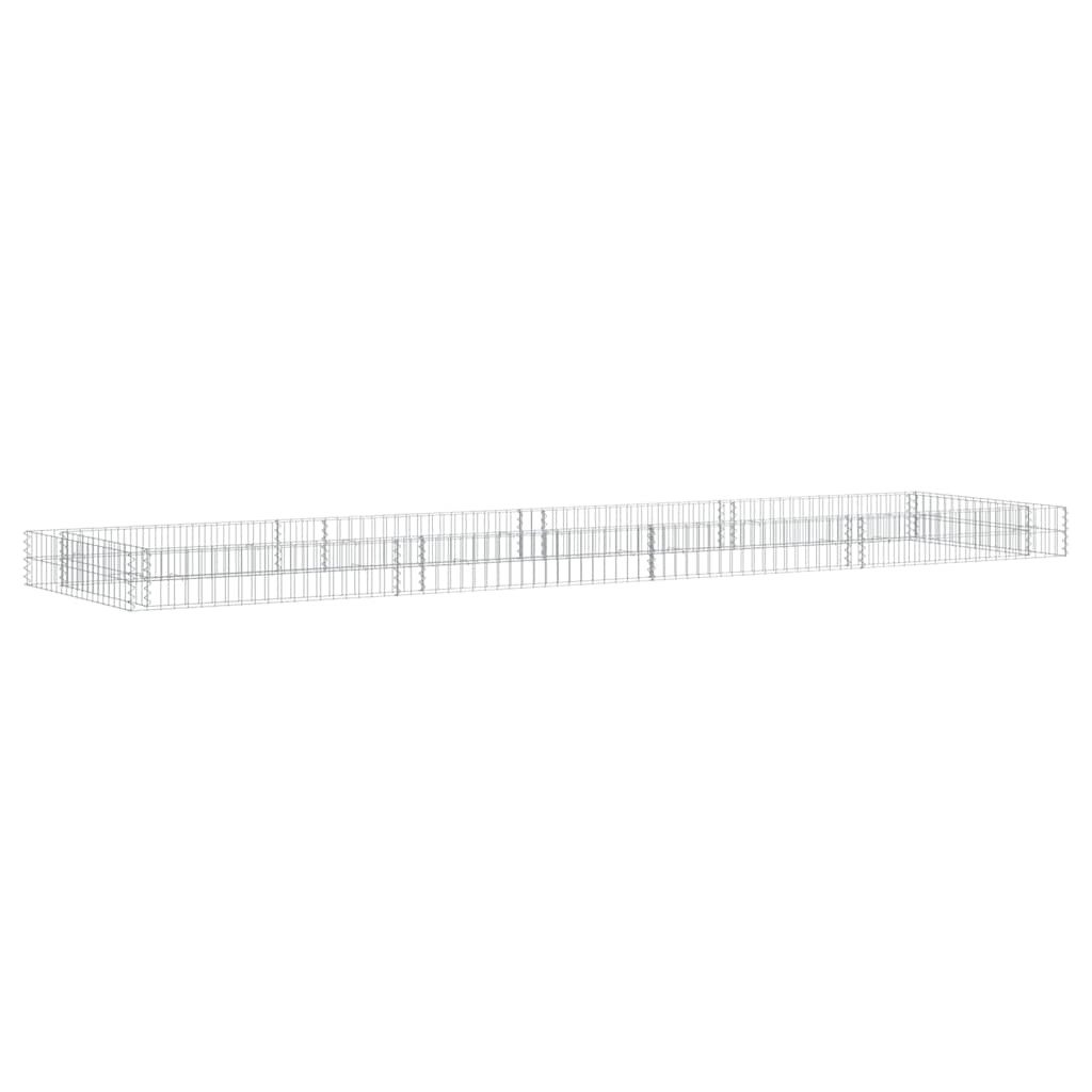 Gabion Raised Bed Galvanised Steel 400x100x20 cm
