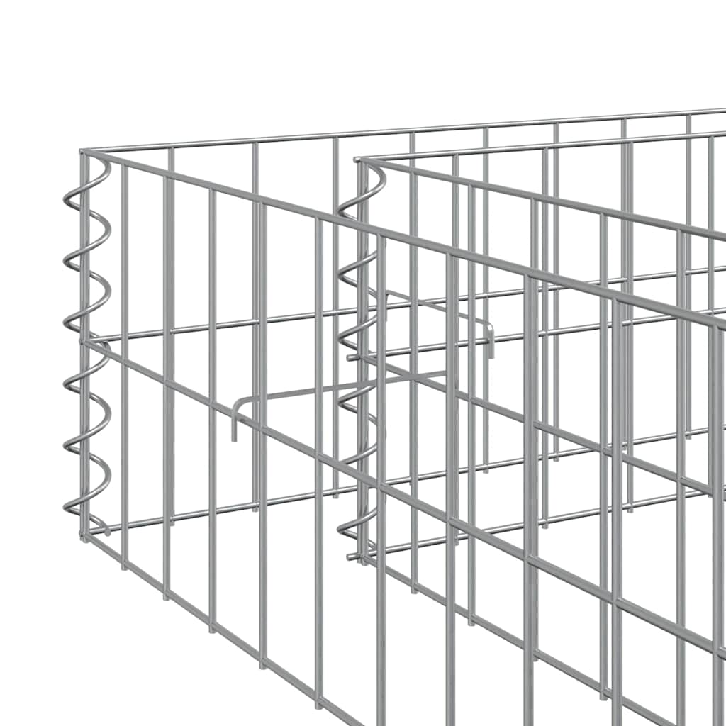 Gabion Raised Bed Galvanised Steel 400x100x20 cm