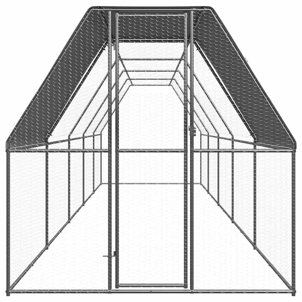 Outdoor Chicken Cage 2x10x2 m Galvanised Steel