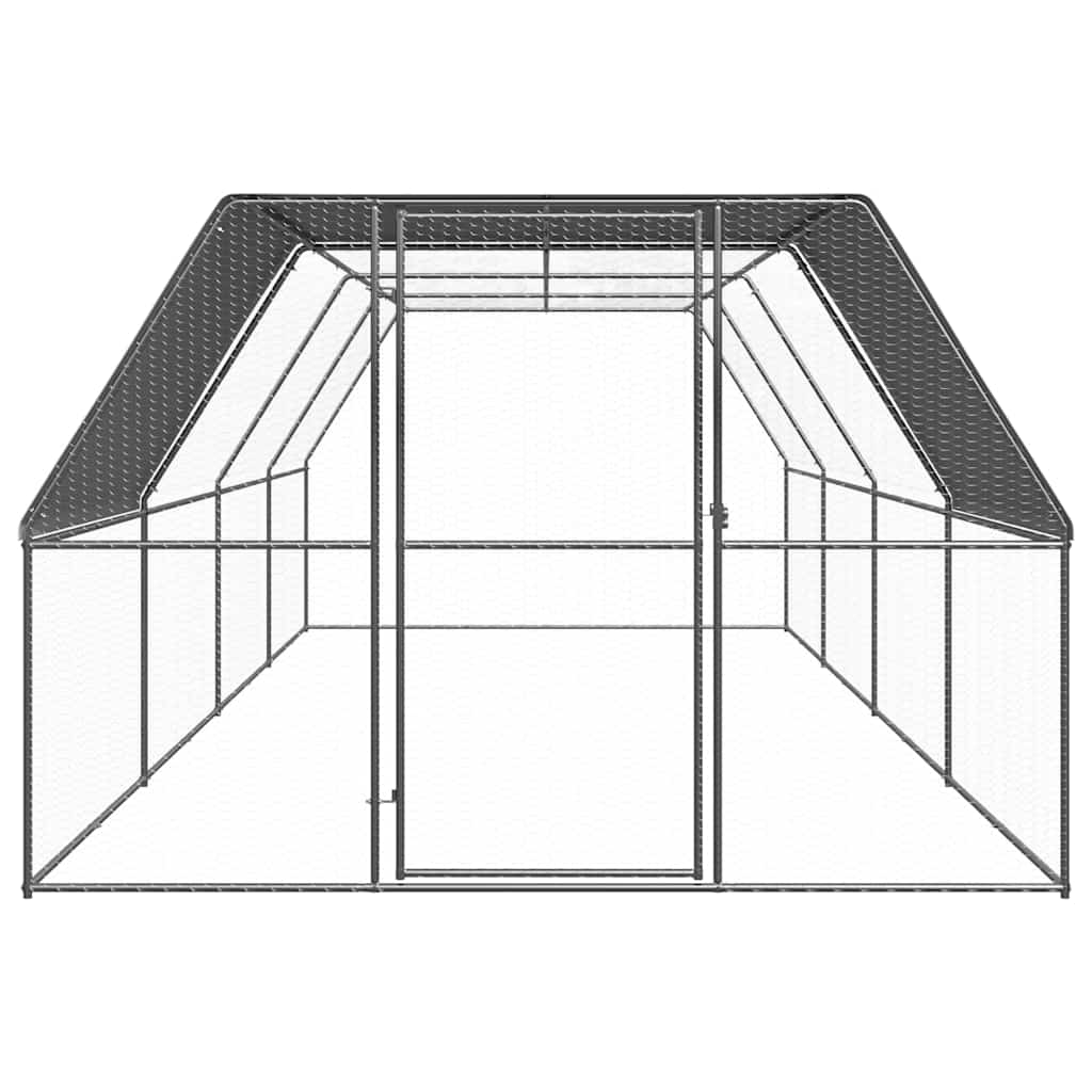 Outdoor Chicken Cage 3x8x2 m Galvanised Steel