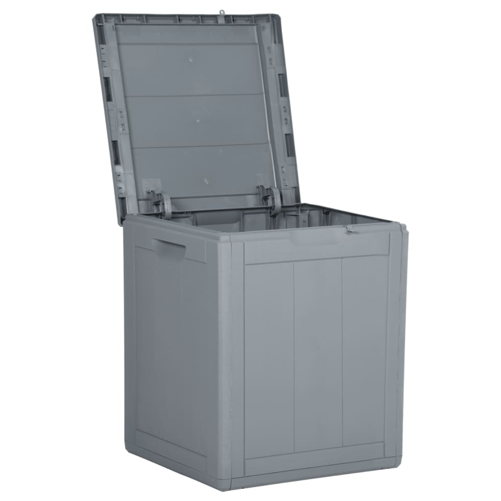 Garden Storage Box 90L Grey PP Wood Look