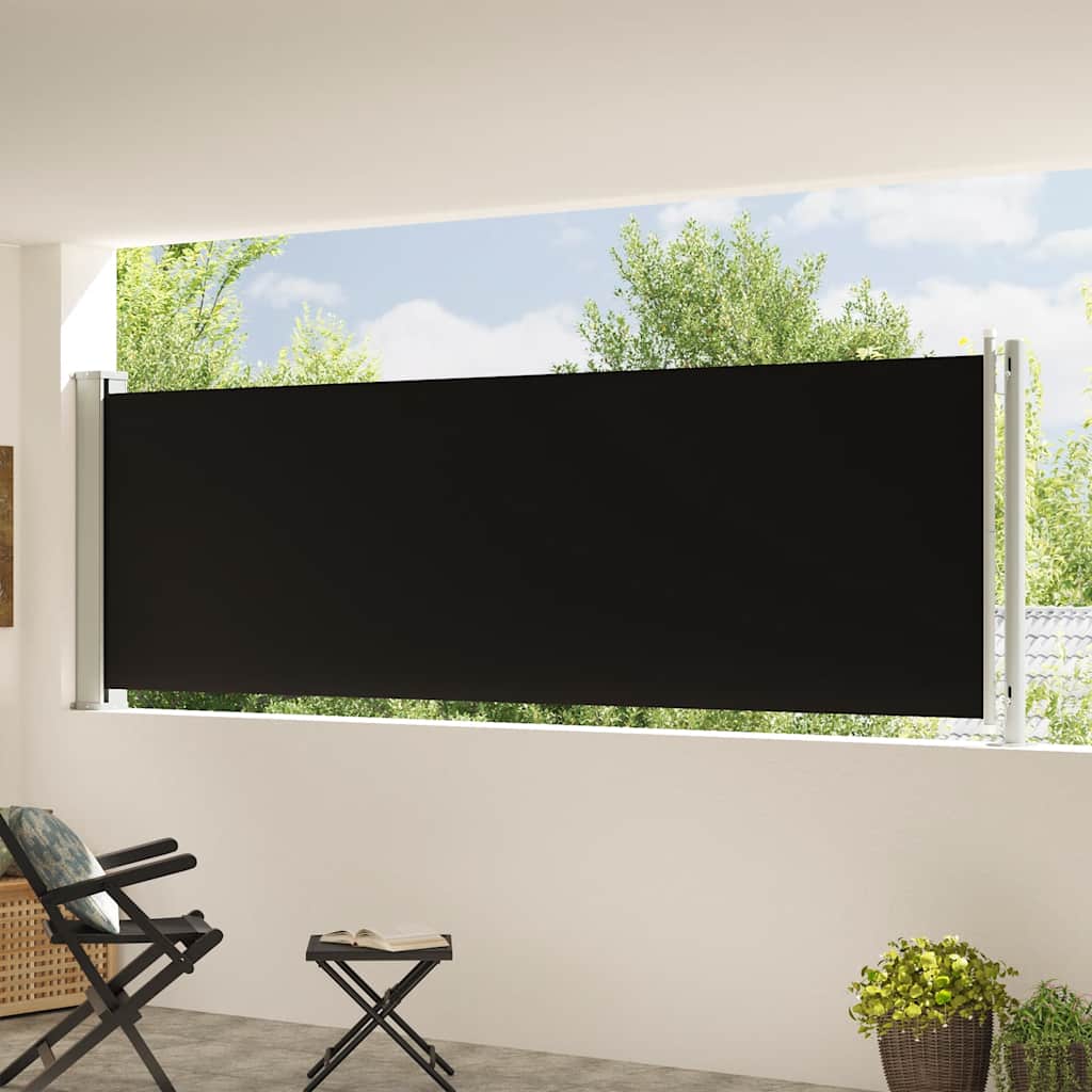 Patio Retractable Side Awning 117x600 cm Black