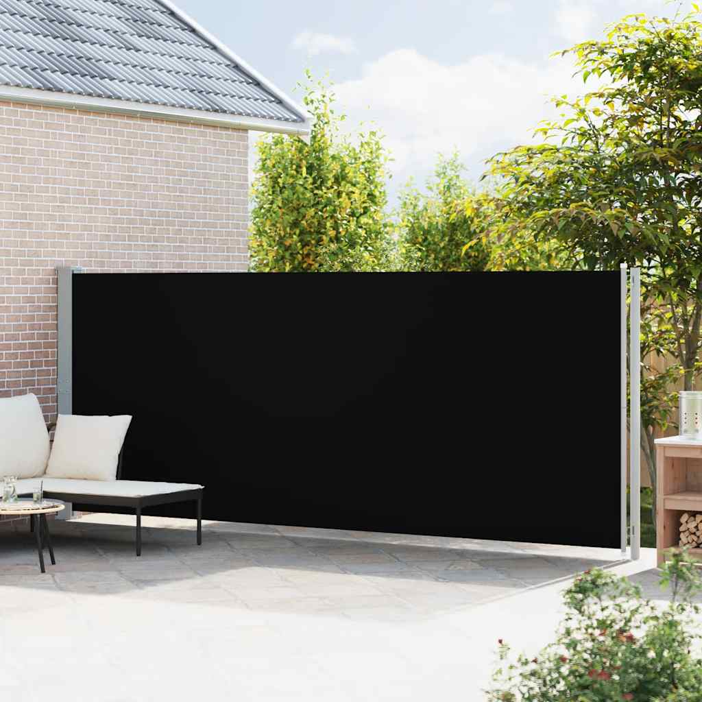 Patio Retractable Side Awning 180x600 cm Black