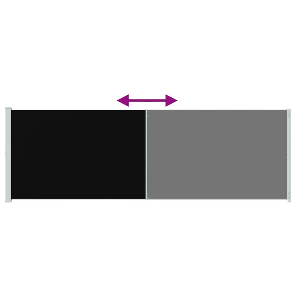 Patio Retractable Side Awning 200x600 cm Black
