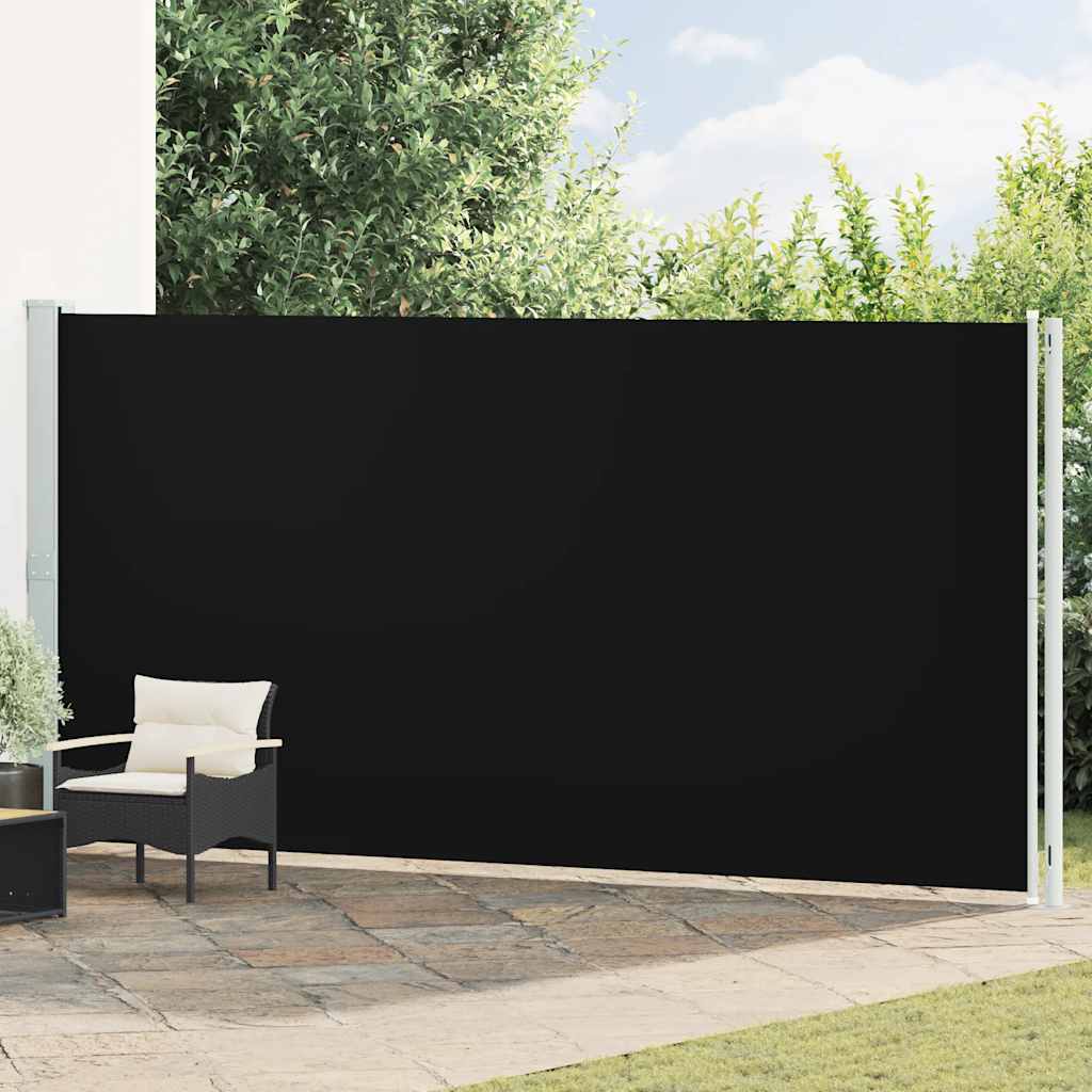 Patio Retractable Side Awning 200x600 cm Black