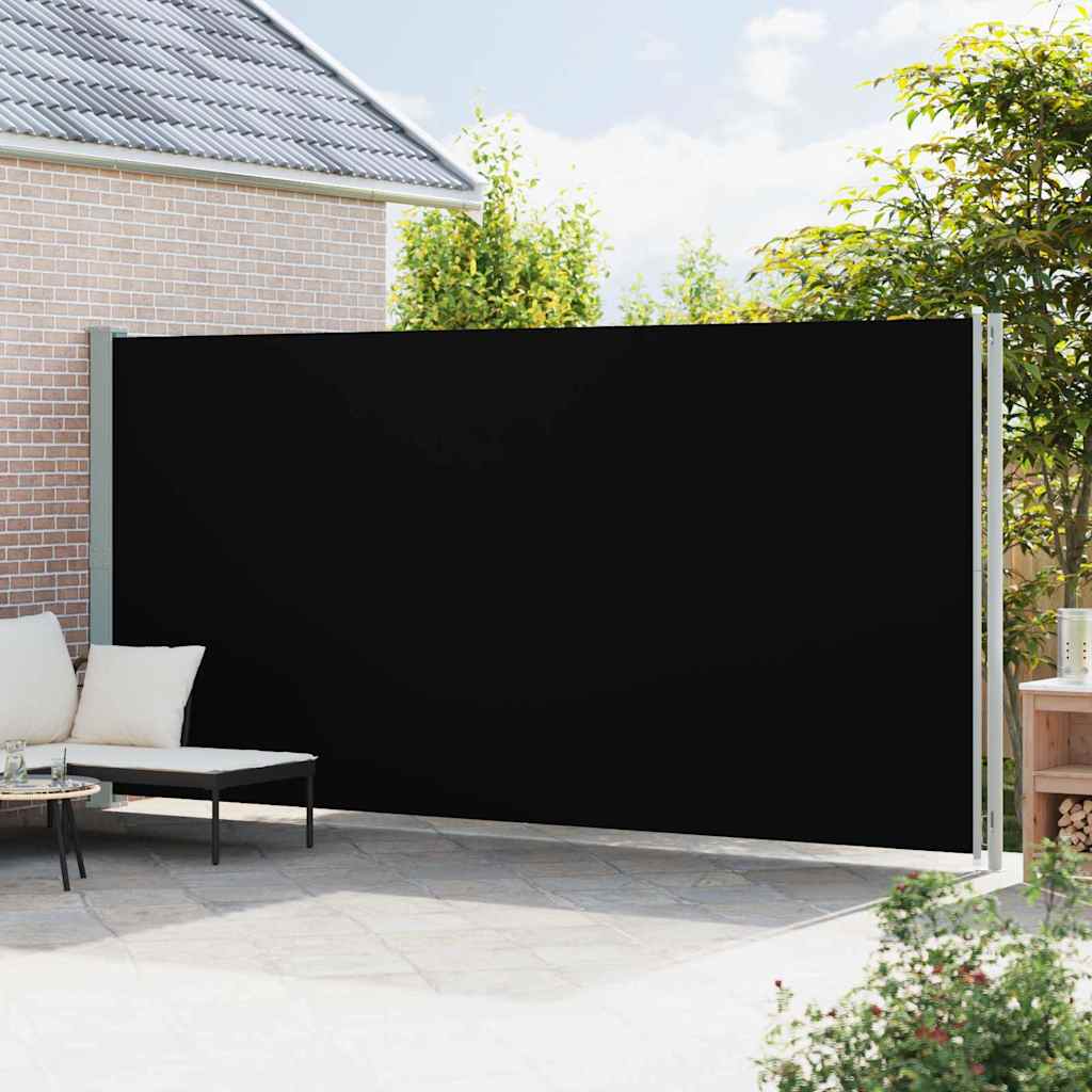 Patio Retractable Side Awning 220x600 cm Black