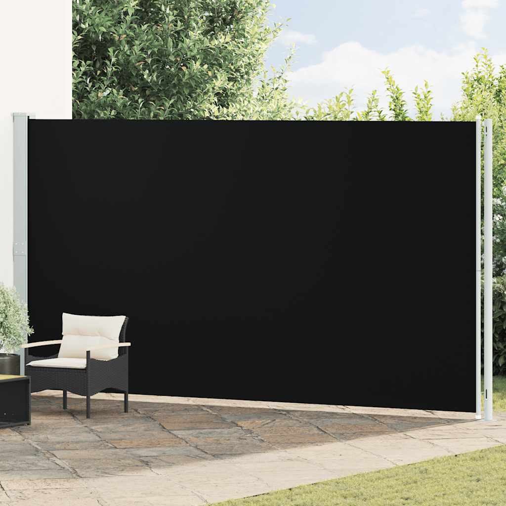 Patio Retractable Side Awning 220x600 cm Black