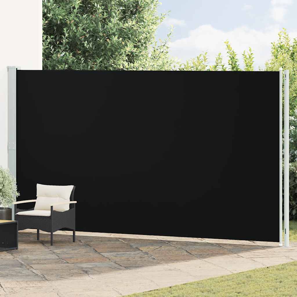 Patio Retractable Side Awning 220x600 cm Black