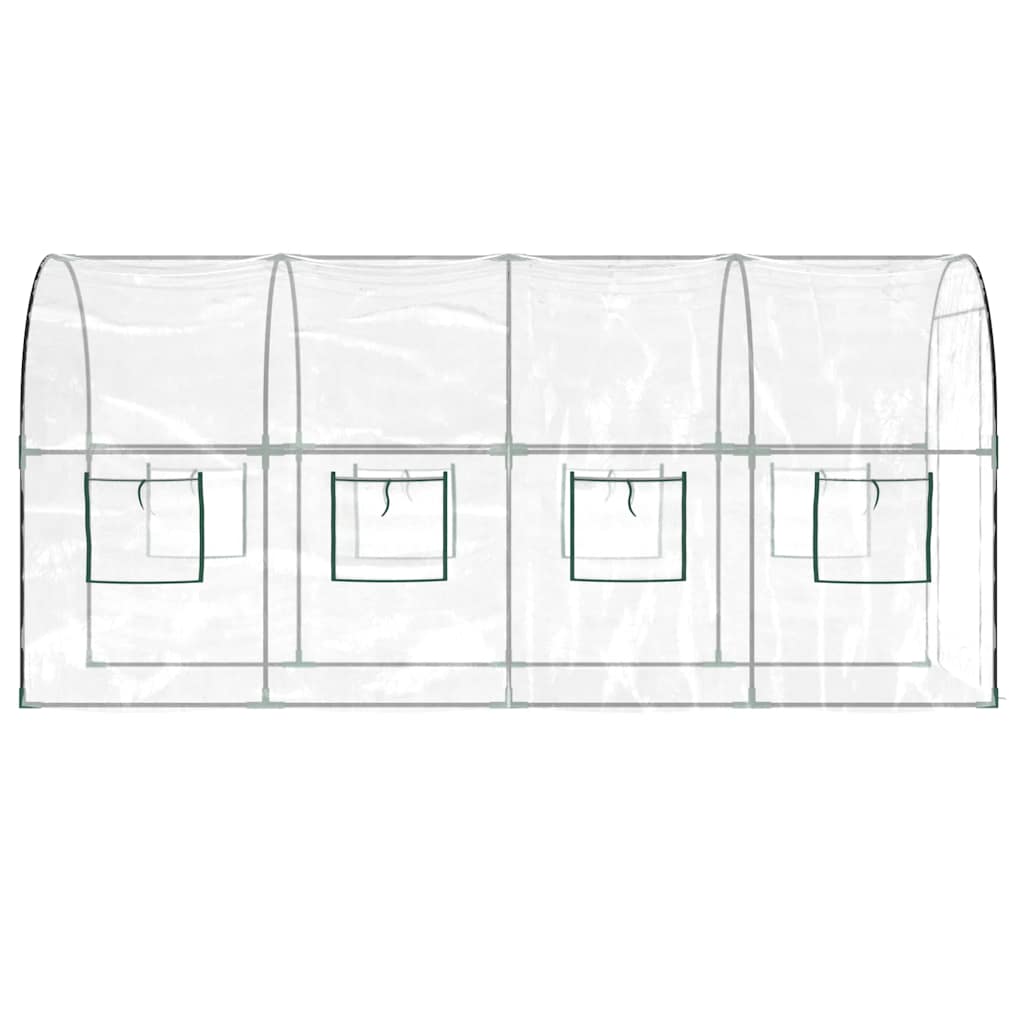 Greenhouse Transparent 160x400x190 cm PVC&Powder-coated Steel