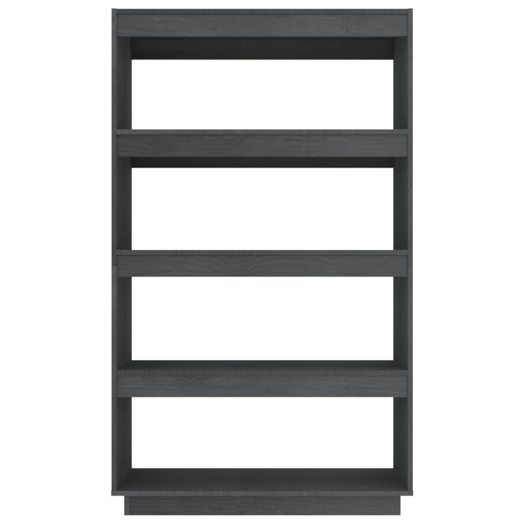 Book Cabinet/Room Divider Grey 80x35x135 cm Solid Pinewood