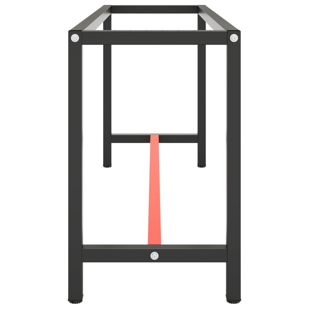Work Bench Frame Matte Black and Matte Red 170x50x79 cm Metal