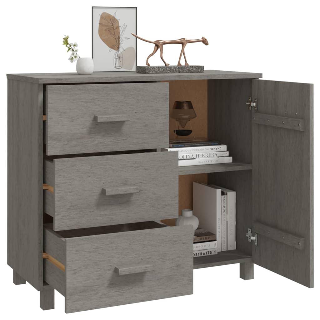 Sideboard "HAMAR" Light Grey 90x40x80 cm Solid Pinewood