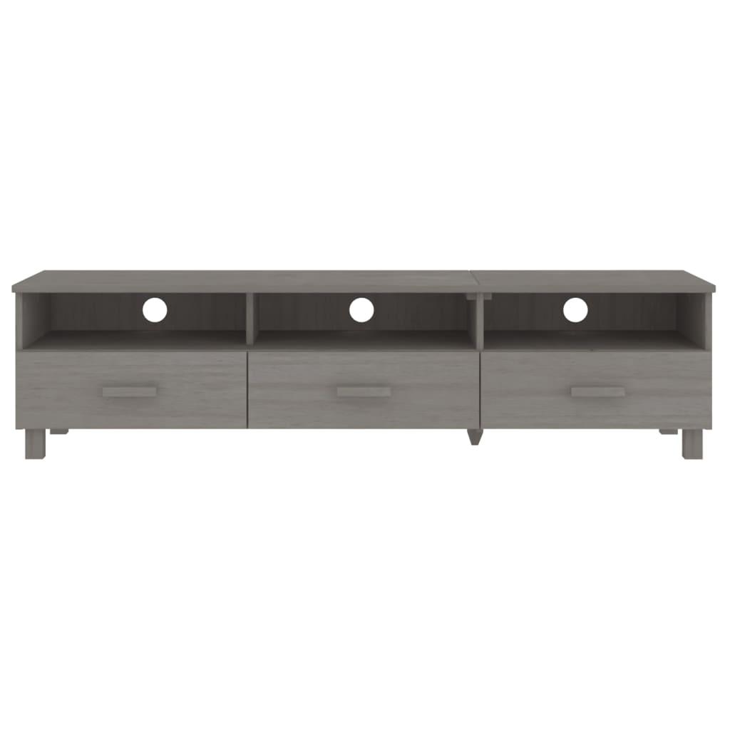 TV Cabinet "HAMAR" Light Grey 158x40x40 cm Solid Wood Pine