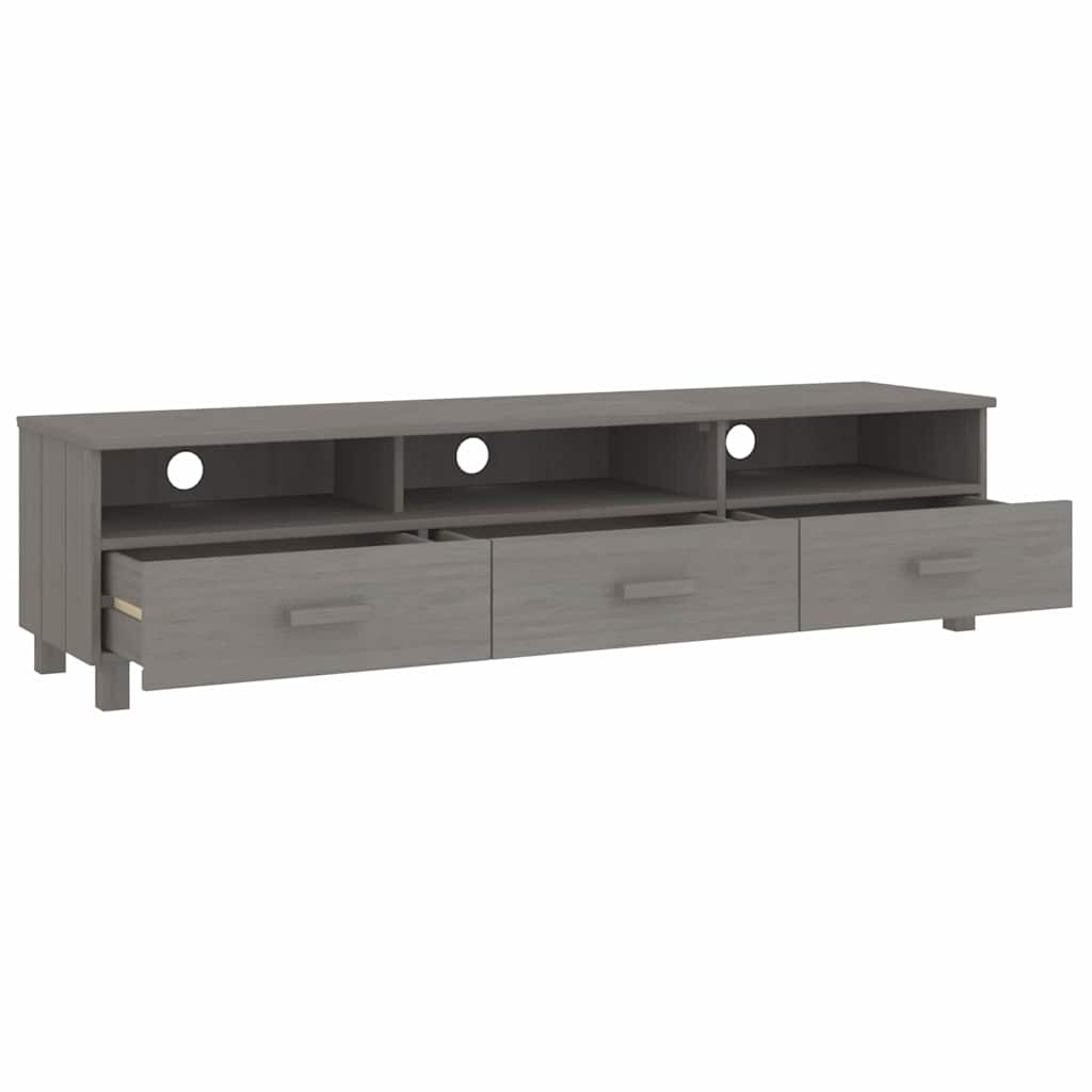 TV Cabinet "HAMAR" Light Grey 158x40x40 cm Solid Wood Pine