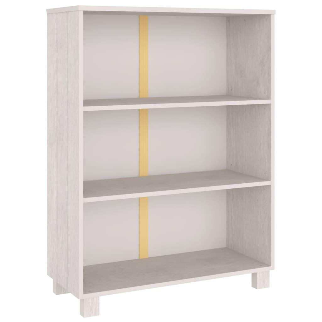 Book Cabinet "HAMAR" White 85x35x112 cm Solid Wood Pine