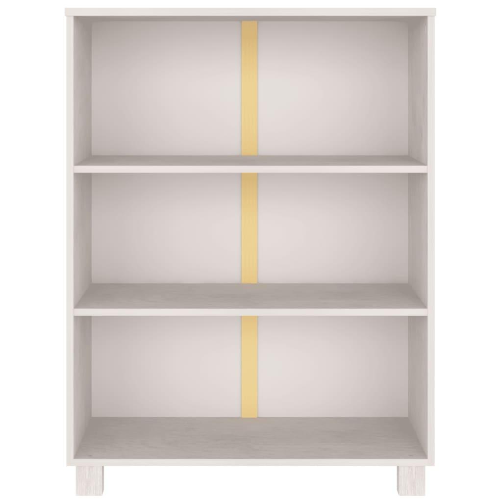 Book Cabinet "HAMAR" White 85x35x112 cm Solid Wood Pine