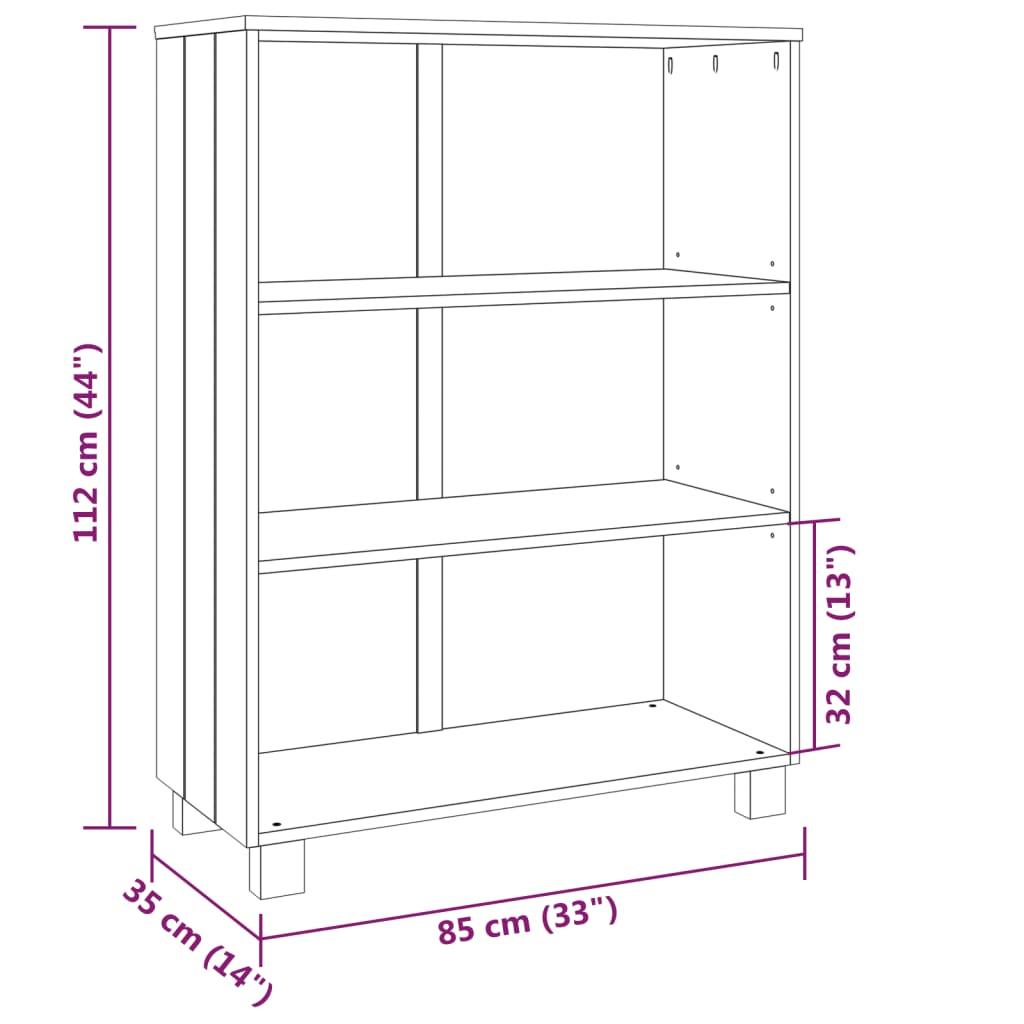 Book Cabinet "HAMAR" White 85x35x112 cm Solid Wood Pine