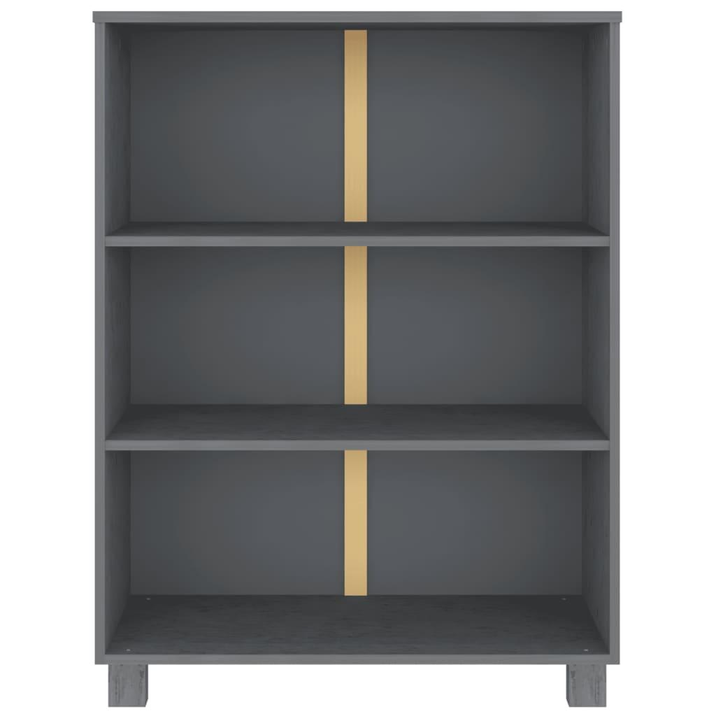 Book Cabinet "HAMAR" Dark Grey 85x35x112 cm Solid Wood Pine