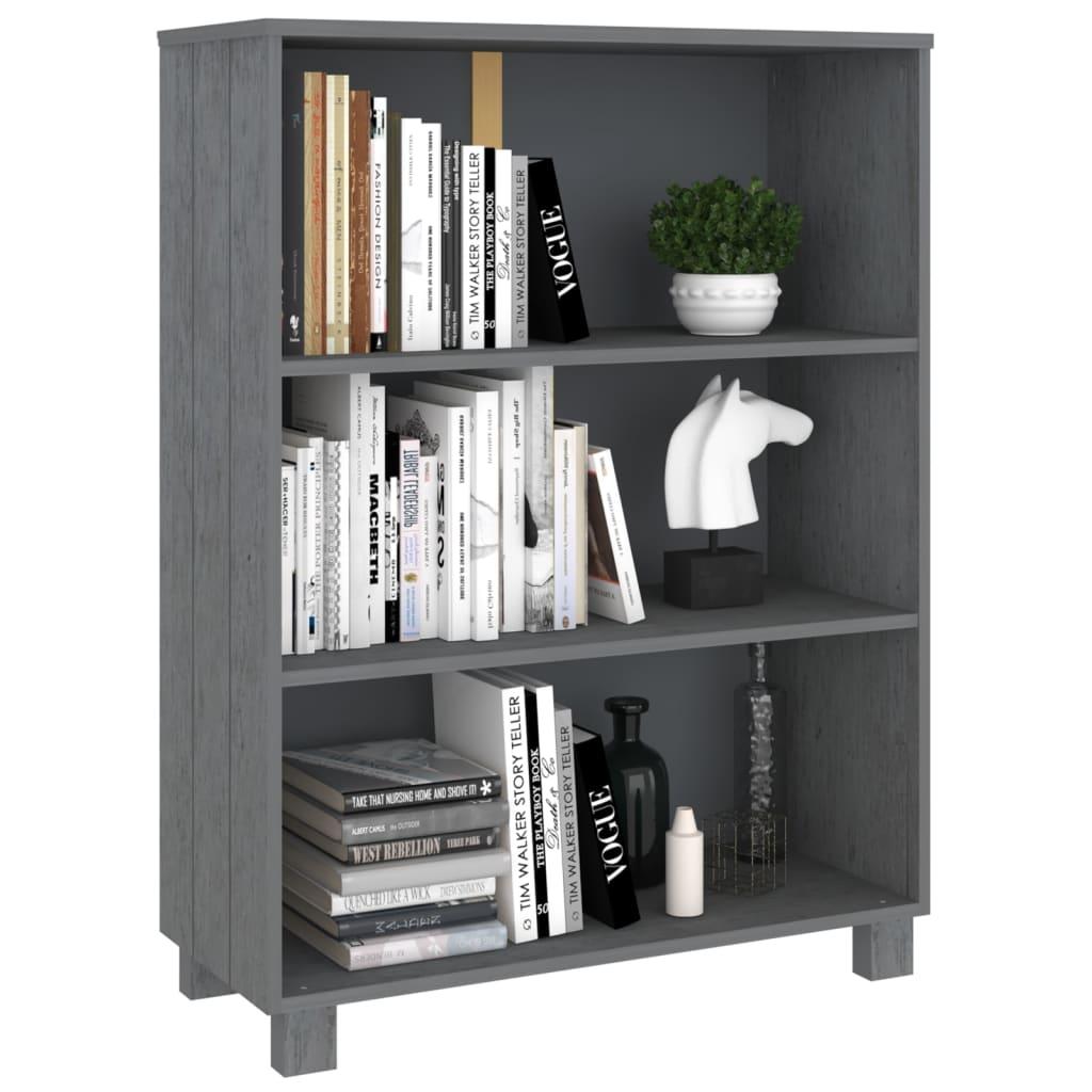 Book Cabinet "HAMAR" Dark Grey 85x35x112 cm Solid Wood Pine