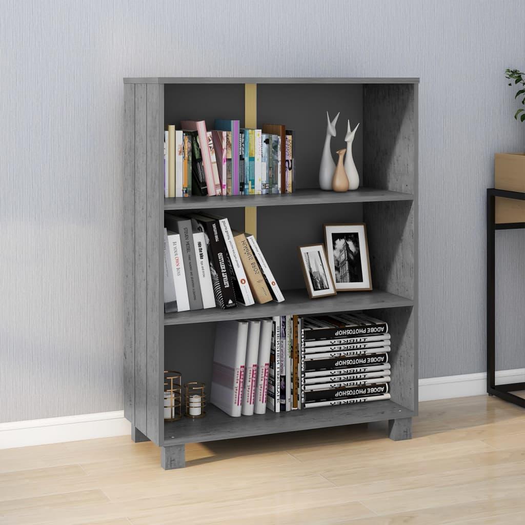 Book Cabinet "HAMAR" Dark Grey 85x35x112 cm Solid Wood Pine