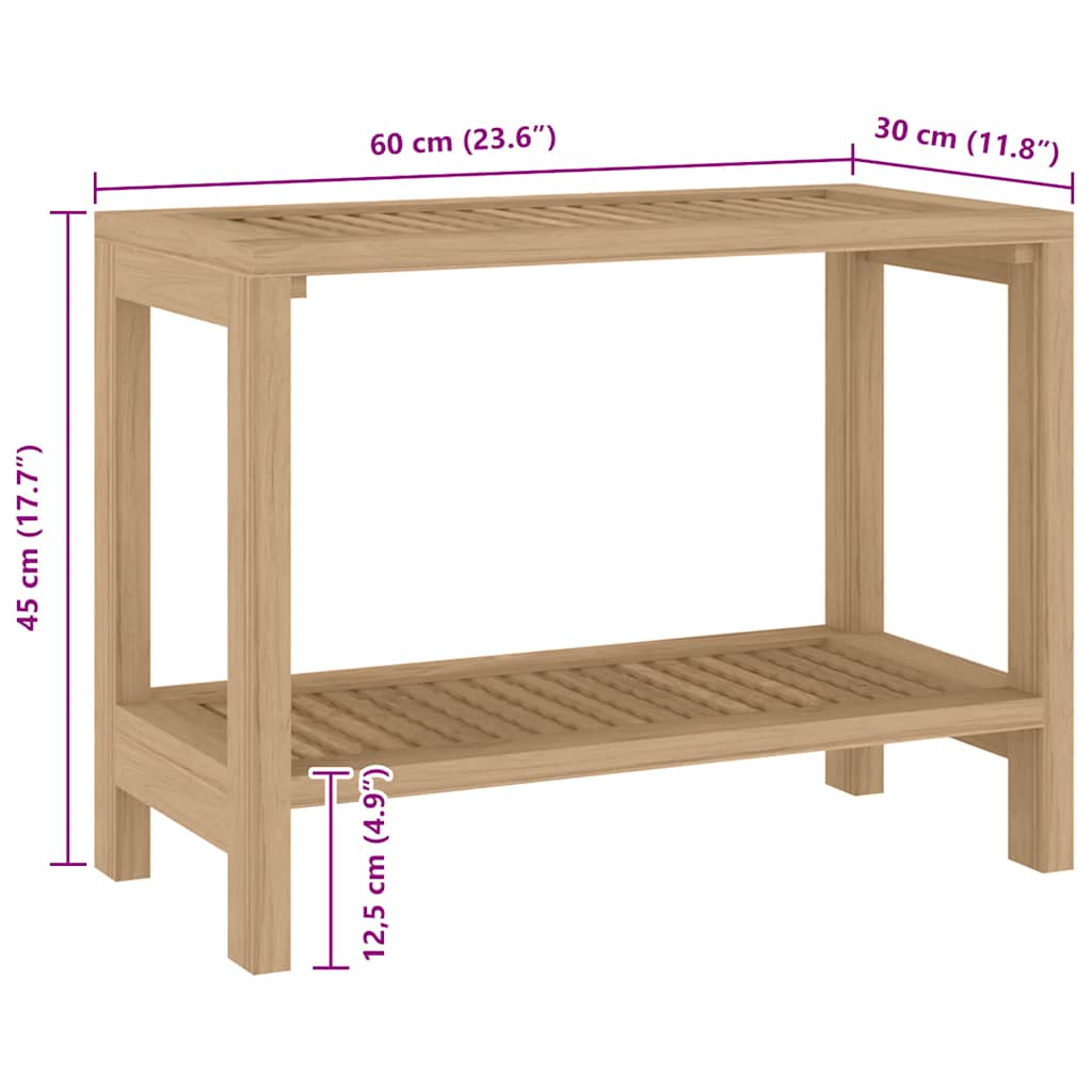 Bathroom Side Table 60x30x45 cm Solid Wood Teak